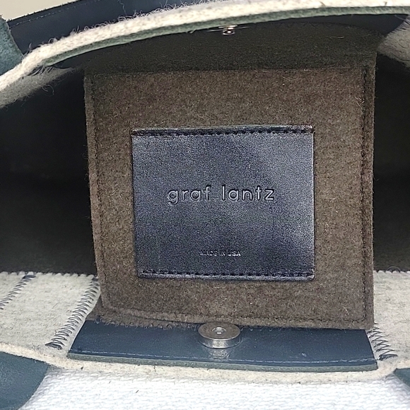 Graf Lantz Jaunt Merino Wool Green & White Tote - Picture 5 of 6